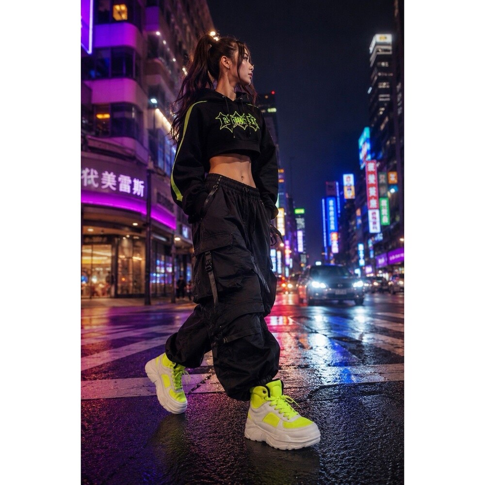 YOKI Neon Yellow Platform Chunky High Top Sneakers Women’s Lace Up Shoes